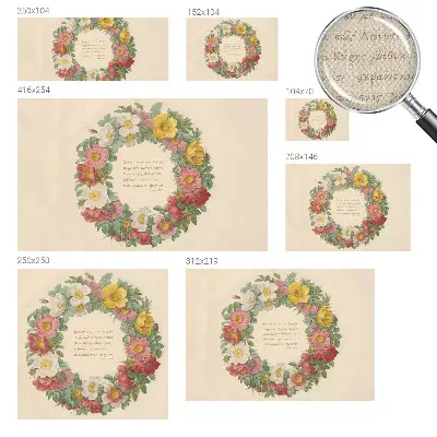 Fotobehang voor kinderkamer met een bloemenkrans als patroon