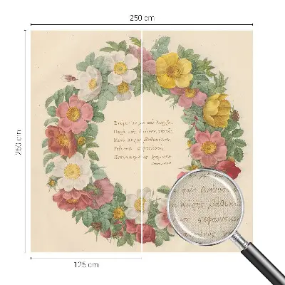 Fotobehang voor kinderkamer met een bloemenkrans als patroon