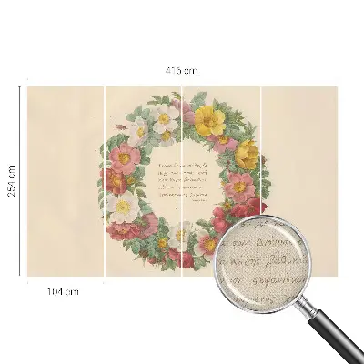 Fotobehang voor kinderkamer met een bloemenkrans als patroon
