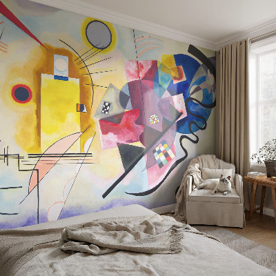 Fotobehang tienerkamer met kleurrijke abstracte vormen
