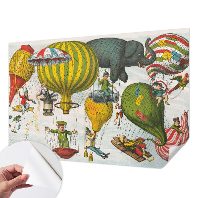 Foto behang voor de keuken met een luchtballonmotief