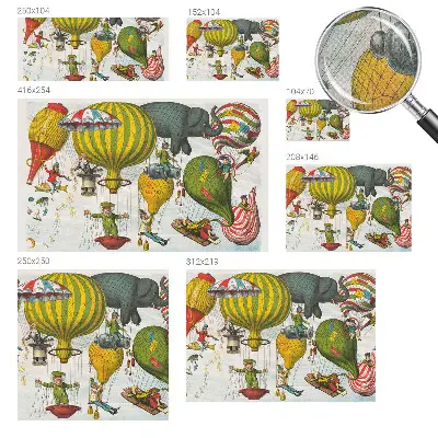 Foto behang voor de keuken met een luchtballonmotief