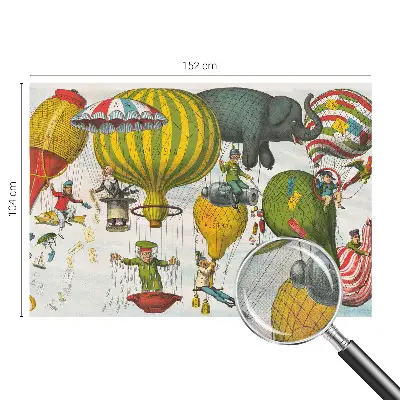 Foto behang voor de keuken met een luchtballonmotief