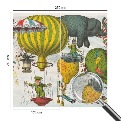 Foto behang voor de keuken met een luchtballonmotief