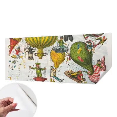 Foto behang voor de keuken met een luchtballonmotief