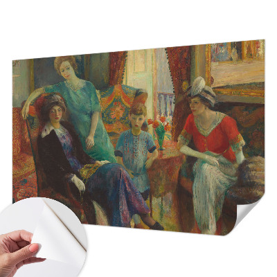 Zelfklevende behangsticker met een klassiek elegant motief
