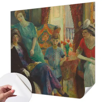 Zelfklevende behangsticker met een klassiek elegant motief
