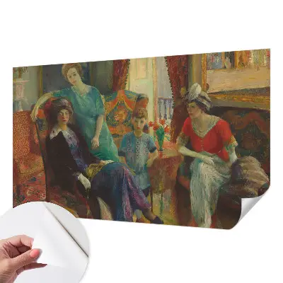 Zelfklevende behangsticker met een klassiek elegant motief