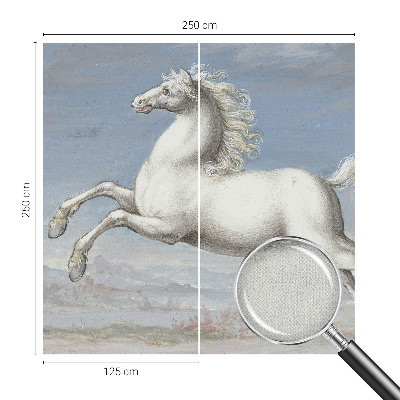 Zelfklevend fotobehang op maat met een afbeelding van paarden bij een hindernis