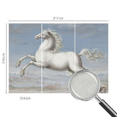 Zelfklevend fotobehang op maat met een afbeelding van paarden bij een hindernis
