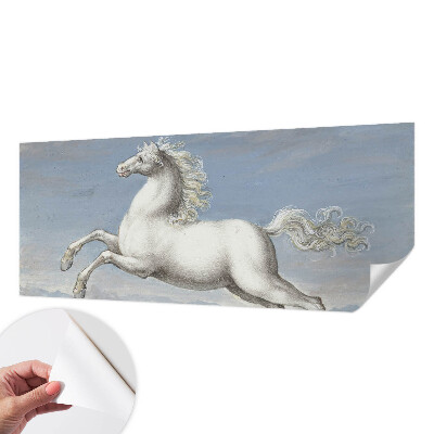 Zelfklevend fotobehang op maat met een afbeelding van paarden bij een hindernis