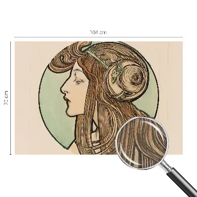 Foto behang voor de kinderkamer met Art Nouveau-portret als patroon