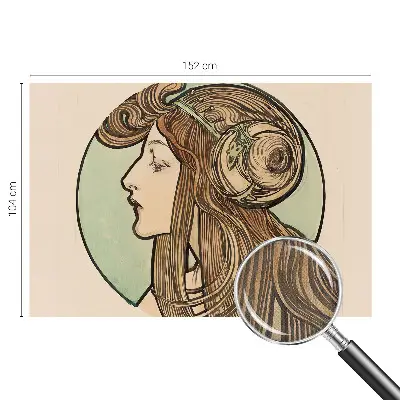 Foto behang voor de kinderkamer met Art Nouveau-portret als patroon
