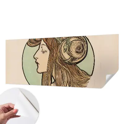 Foto behang voor de kinderkamer met Art Nouveau-portret als patroon