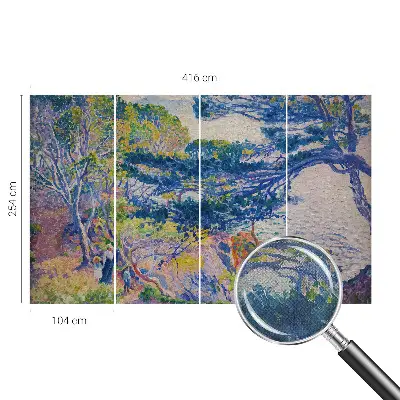 3D fotobehang met een impressionistisch landschap
