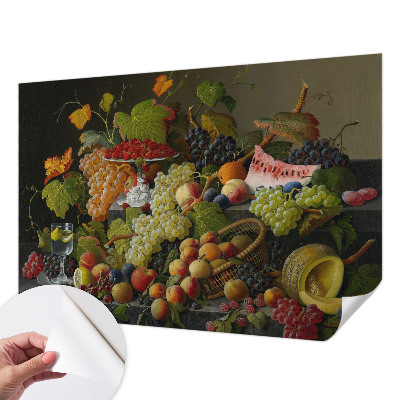Fotobehang kinderkamer met een vruchtenillustratie