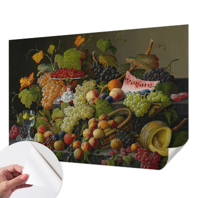 Fotobehang kinderkamer met een vruchtenillustratie