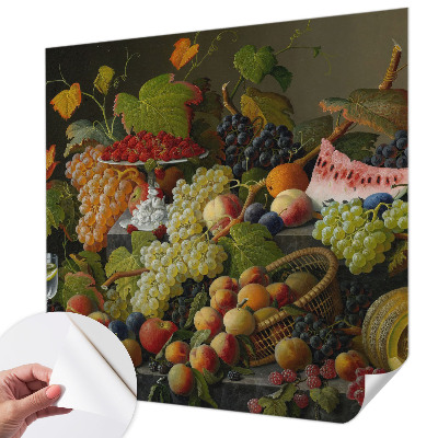 Fotobehang kinderkamer met een vruchtenillustratie
