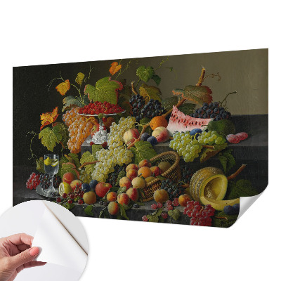 Fotobehang kinderkamer met een vruchtenillustratie