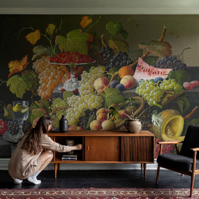Fotobehang kinderkamer met een vruchtenillustratie