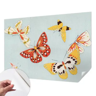 Zelfklevend fotobehang met een artistiek vlinderontwerp
