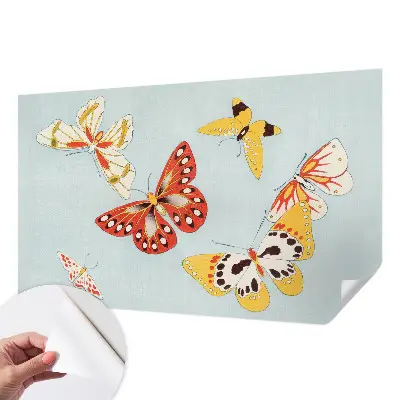 Zelfklevend fotobehang met een artistiek vlinderontwerp