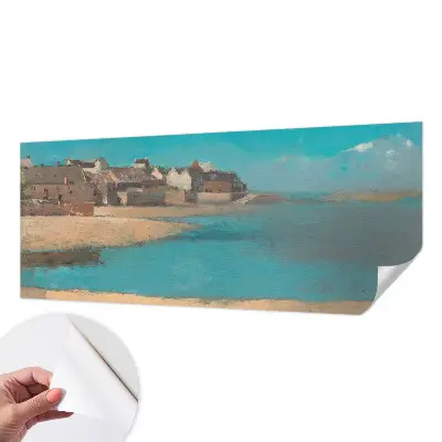 Fotobehang babykamer met een rustig dorpslandschap
