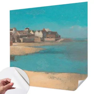 Fotobehang babykamer met een rustig dorpslandschap