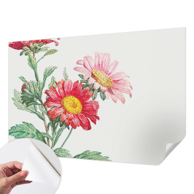 Fotobehang tienerkamer met tere bloemen