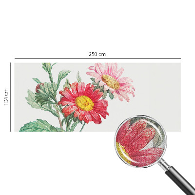 Fotobehang tienerkamer met tere bloemen