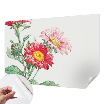 Fotobehang tienerkamer met tere bloemen