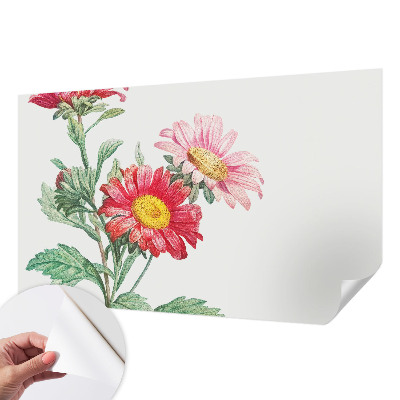 Fotobehang tienerkamer met tere bloemen
