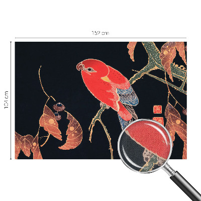 Zelfklevende behangsticker met een exotische vogel