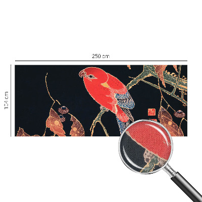 Zelfklevende behangsticker met een exotische vogel