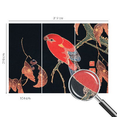 Zelfklevende behangsticker Exotische vogel