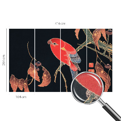 Zelfklevende behangsticker met een exotische vogel