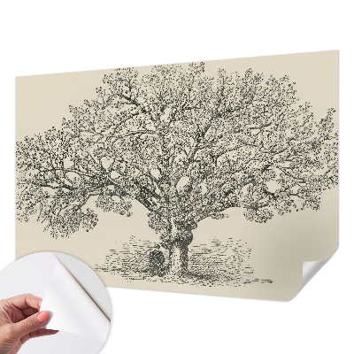 Fotobehang voor kinderkamer met een boomillustratie