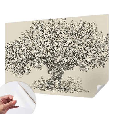 Fotobehang voor kinderkamer met een boomillustratie