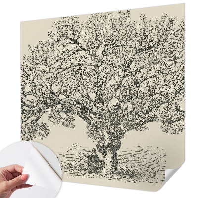 Fotobehang voor kinderkamer met een boomillustratie
