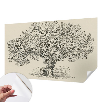 Fotobehang voor kinderkamer met een boomillustratie