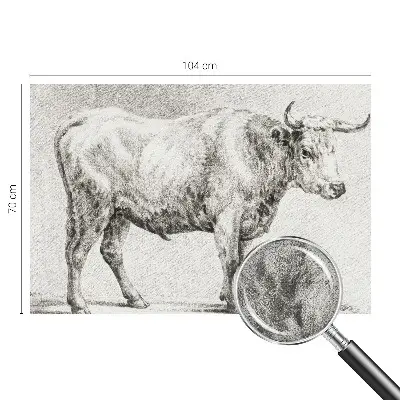 Fotobehang voor de kinderkamer met een stierpenseelillustratie