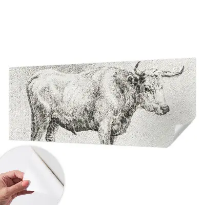 Fotobehang voor de kinderkamer met een stierpenseelillustratie