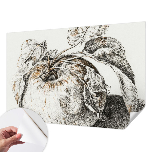Fotobehang babykamer met print van appelbladeren