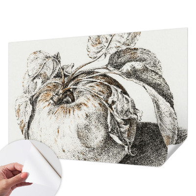 Fotobehang babykamer met print van appelbladeren