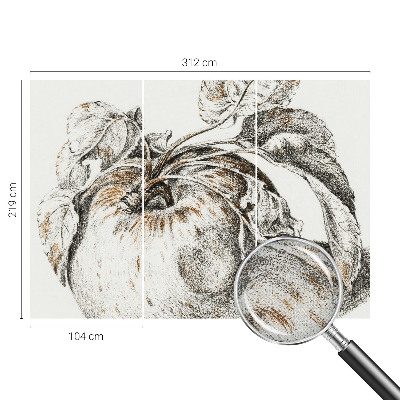 Fotobehang babykamer met print van appelbladeren