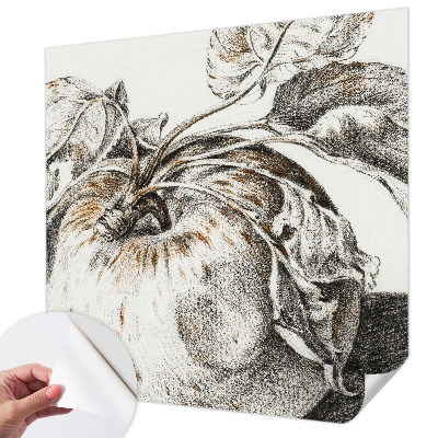 Fotobehang babykamer met print van appelbladeren