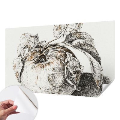 Fotobehang babykamer met print van appelbladeren
