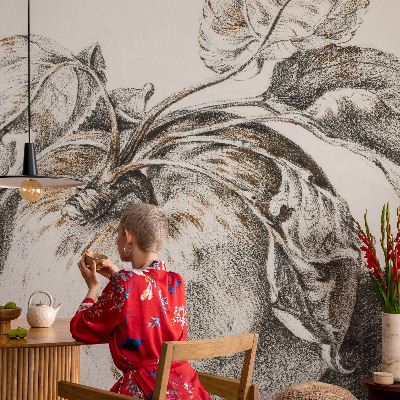 Fotobehang babykamer Appelbladeren