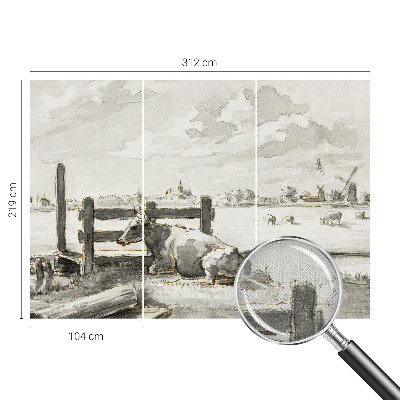 Fotobehang babykamer met een landelijke, idyllische uitstraling