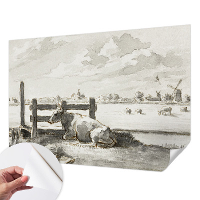 Fotobehang babykamer met een landelijke, idyllische uitstraling